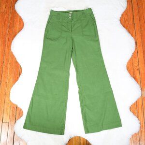 MAEVE FOR ANTHROPOLOGIE The Naomi Wide Leg Flare Pants Green 12
